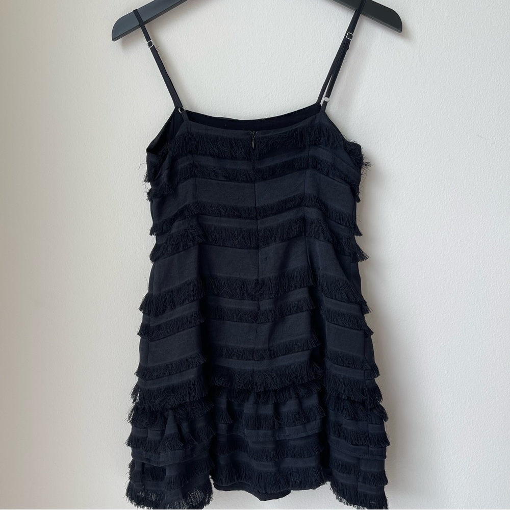 Princess Polly Molina Cotton Frill Hem Mini Little Black Dress Size 8 - Picture 5 of 8